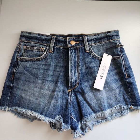 $118 Joe's Jeans Frayed Hem Blue Jean Shorts Women's Size 26 - Picture 1 of 6